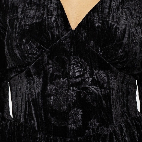 NWT Disturbia Womens Black Velour Floral Dark Romantic Goth Corset Midi Dress 10 - Picture 7 of 12